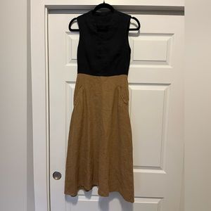 Jill Sander two tone linen & silk blend dress.